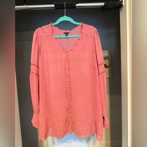 Torrid Pink Button-Down Blouse